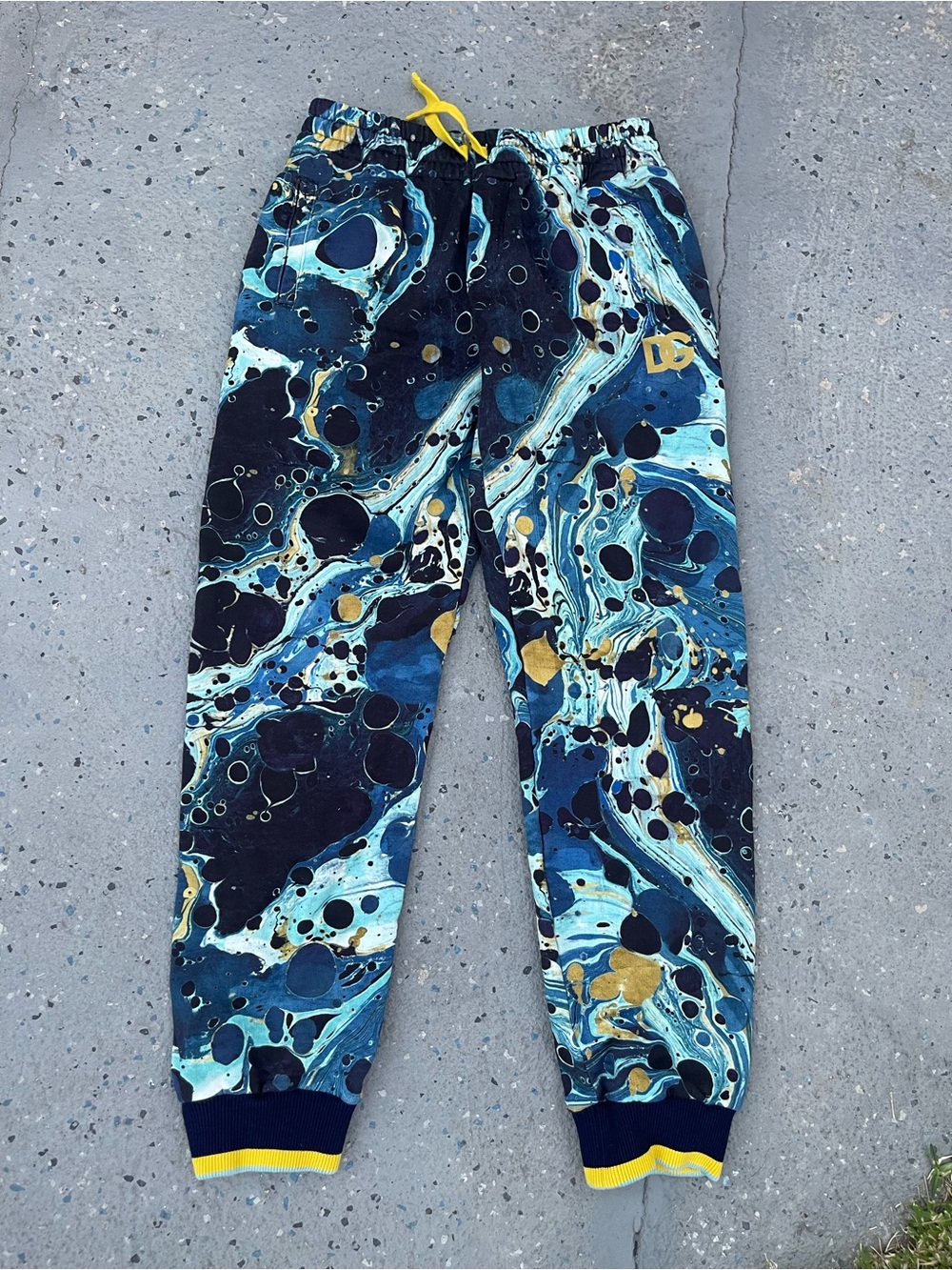 Dolce & Gabbana Kids Marble-Print Joggers sweatpants 10-12y 24-26” waist